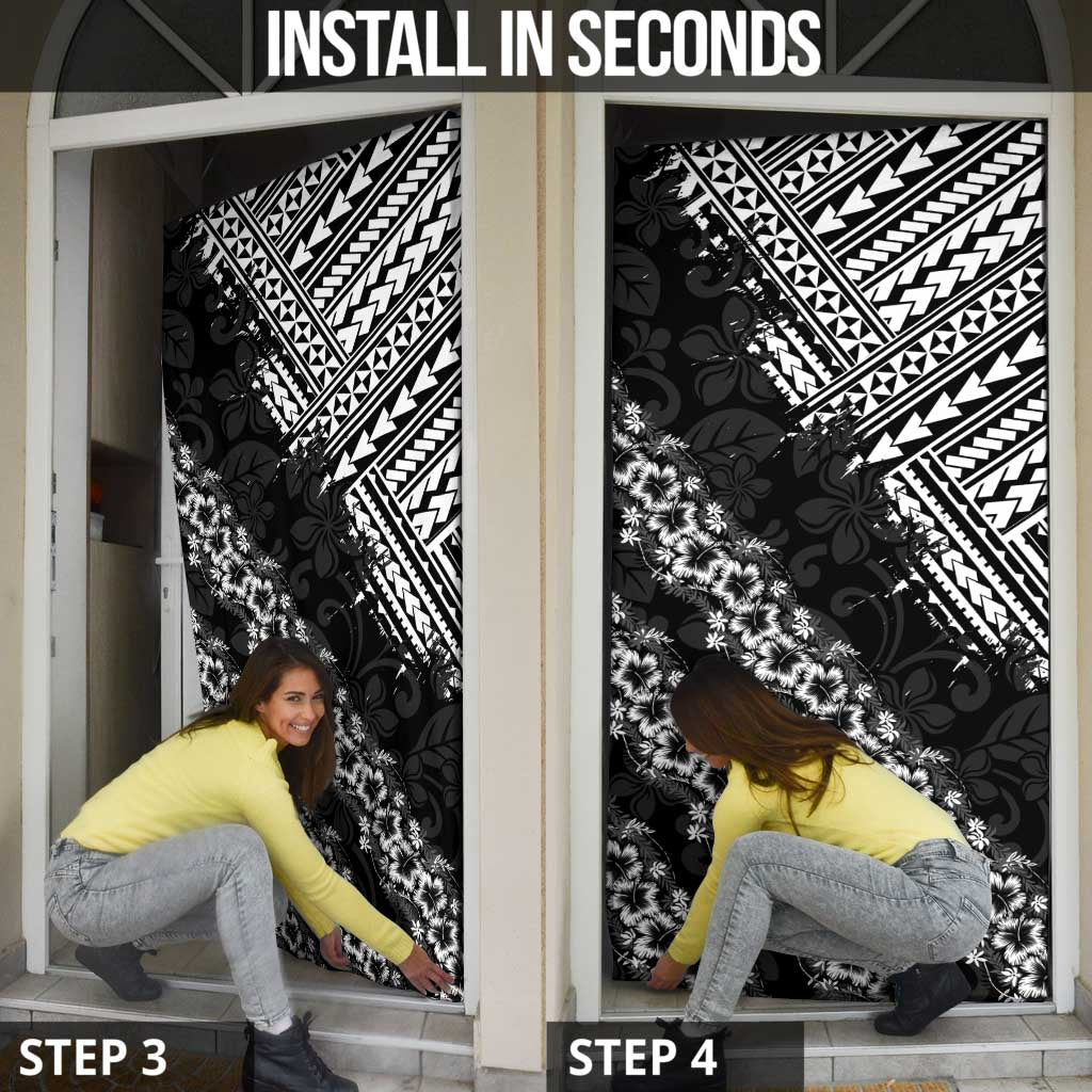 Hawaii Papakolea Born And Raised Door Cover Hawaiian Tribal Pattern
