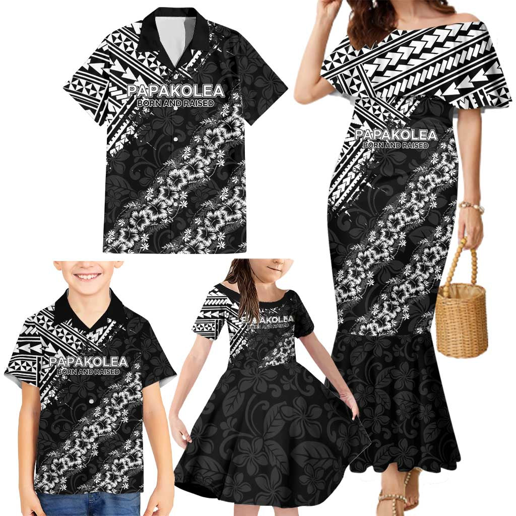 Hawaii Papakolea Born And Raised Family Matching Mermaid Dress and Hawaiian Shirt Hawaiian Tribal Pattern LT05 - Polynesian Pride