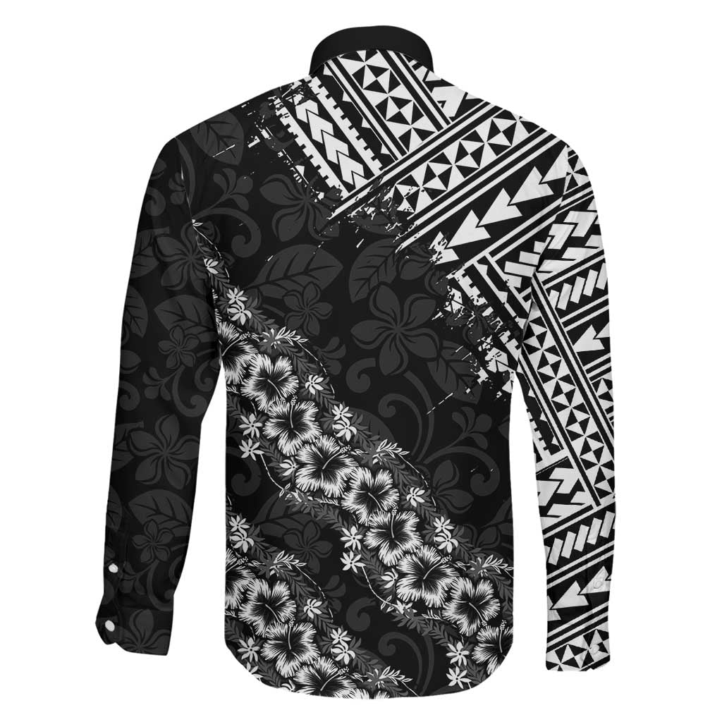 Hawaii Papakolea Born And Raised Family Matching Off The Shoulder Long Sleeve Dress and Hawaiian Shirt Hawaiian Tribal Pattern LT05 - Polynesian Pride