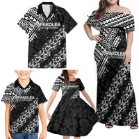 Hawaii Papakolea Born And Raised Family Matching Off Shoulder Maxi Dress and Hawaiian Shirt Hawaiian Tribal Pattern LT05 - Polynesian Pride