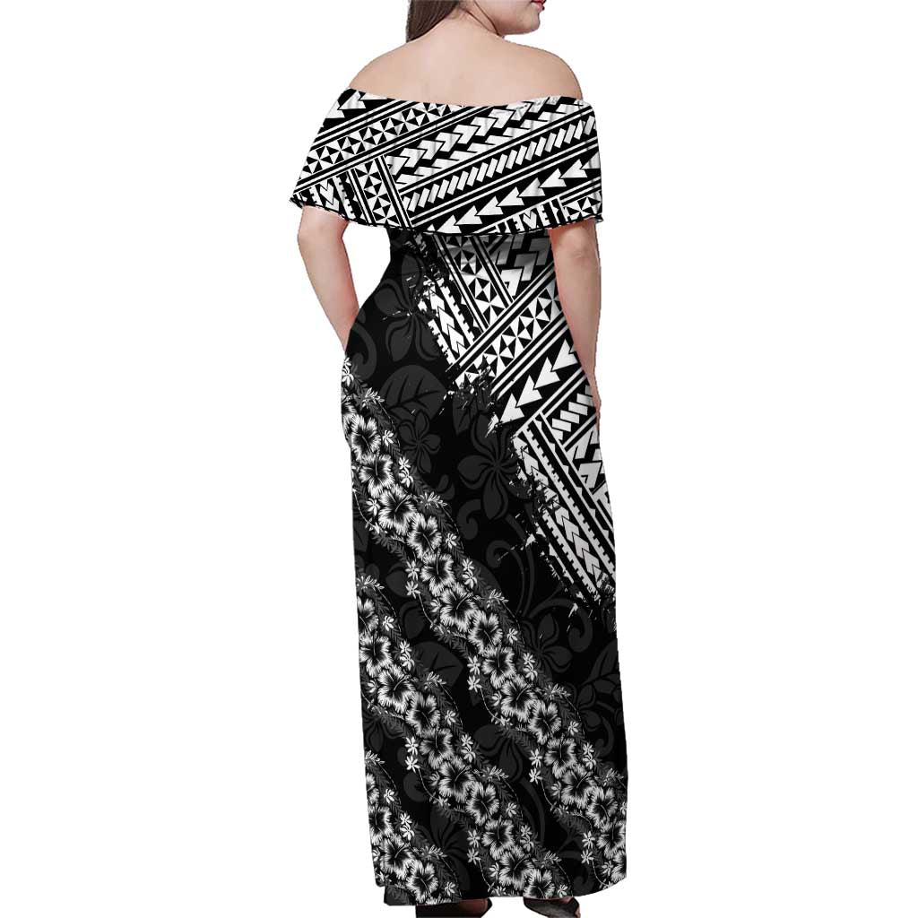 Hawaii Papakolea Born And Raised Family Matching Off Shoulder Maxi Dress and Hawaiian Shirt Hawaiian Tribal Pattern LT05 - Polynesian Pride