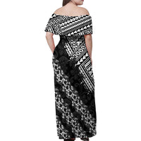 Hawaii Papakolea Born And Raised Family Matching Off Shoulder Maxi Dress and Hawaiian Shirt Hawaiian Tribal Pattern LT05 - Polynesian Pride