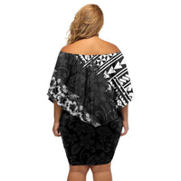Hawaii Papakolea Born And Raised Family Matching Off Shoulder Short Dress and Hawaiian Shirt Hawaiian Tribal Pattern LT05 - Polynesian Pride