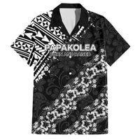 Hawaii Papakolea Born And Raised Family Matching Summer Maxi Dress and Hawaiian Shirt Hawaiian Tribal Pattern LT05 Dad's Shirt - Short Sleeve Black - Polynesian Pride