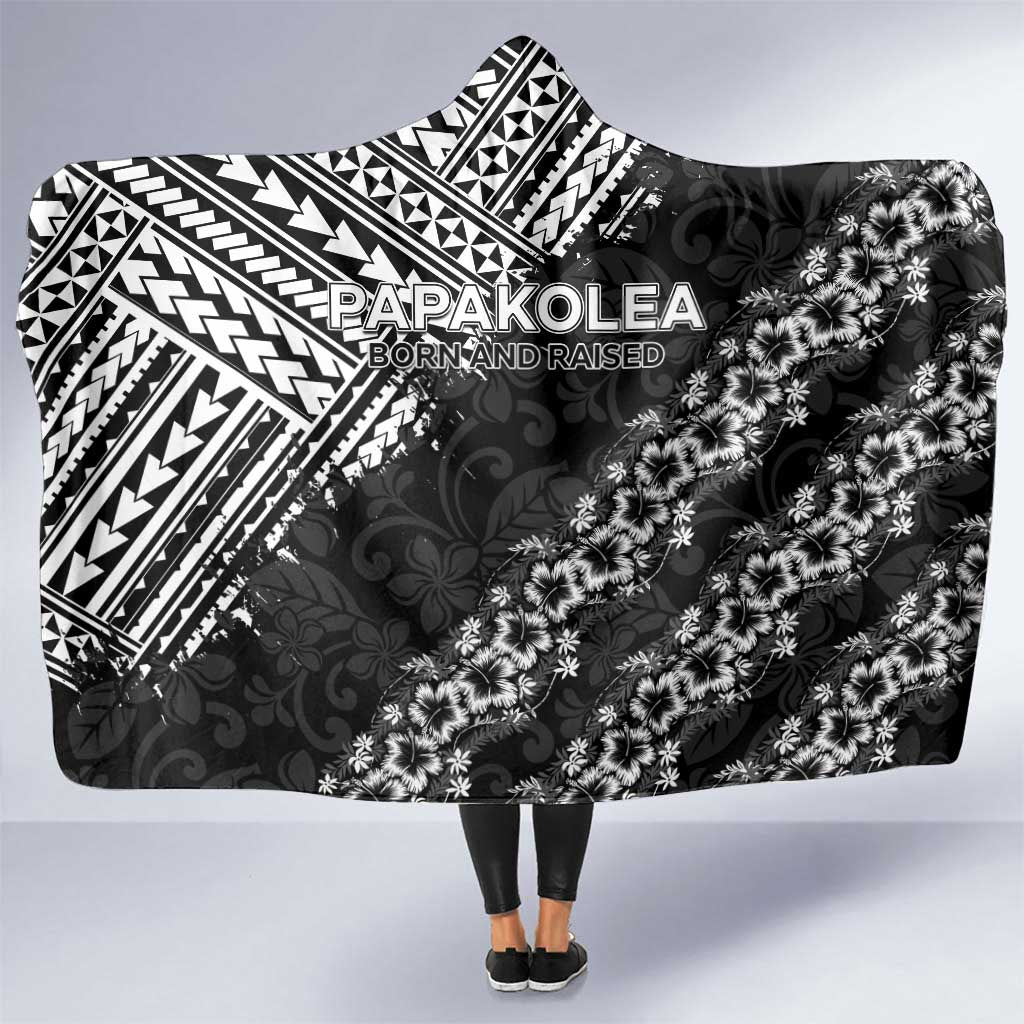 Hawaii Papakolea Born And Raised Hooded Blanket Hawaiian Tribal Pattern