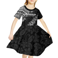 Hawaii Papakolea Born And Raised Kid Short Sleeve Dress Hawaiian Tribal Pattern