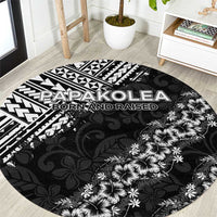 Hawaii Papakolea Born And Raised Round Carpet Hawaiian Tribal Pattern