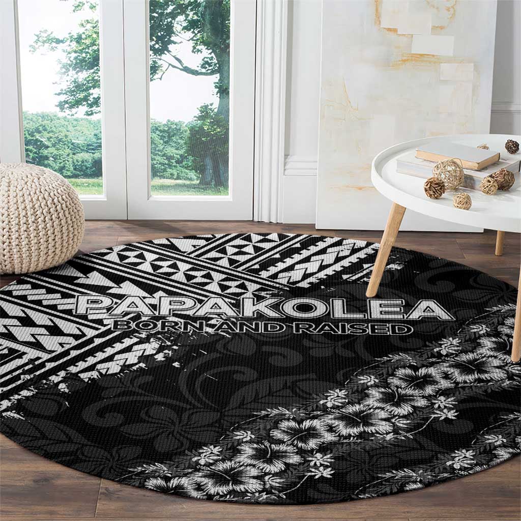 Hawaii Papakolea Born And Raised Round Carpet Hawaiian Tribal Pattern