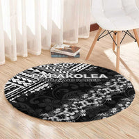 Hawaii Papakolea Born And Raised Round Carpet Hawaiian Tribal Pattern