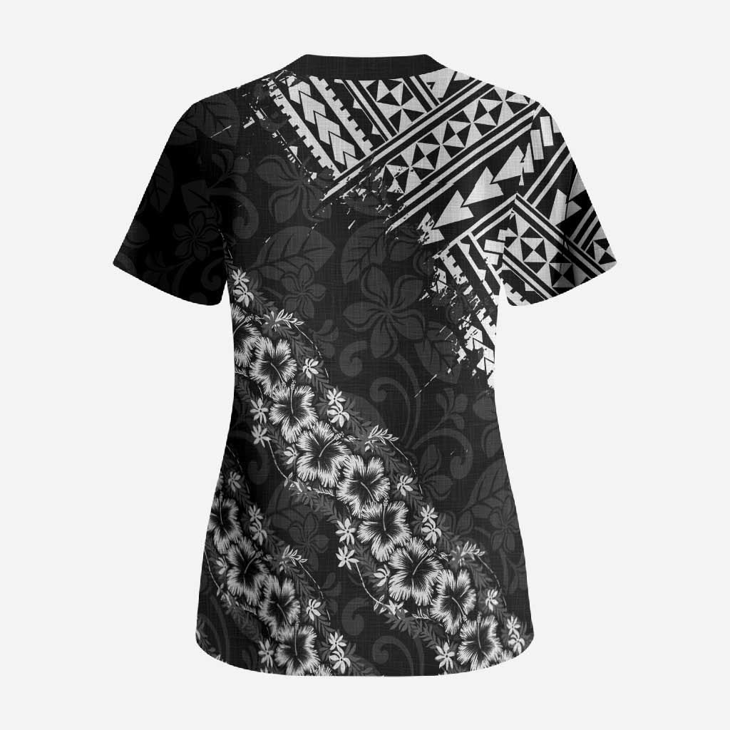 Hawaii Papakolea Born And Raised Scrub Top Hawaiian Tribal Pattern