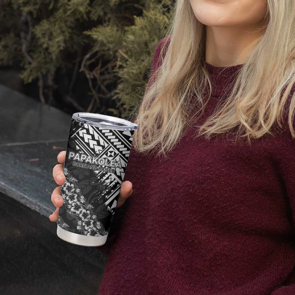 Hawaii Papakolea Born And Raised Tumbler Cup Hawaiian Tribal Pattern