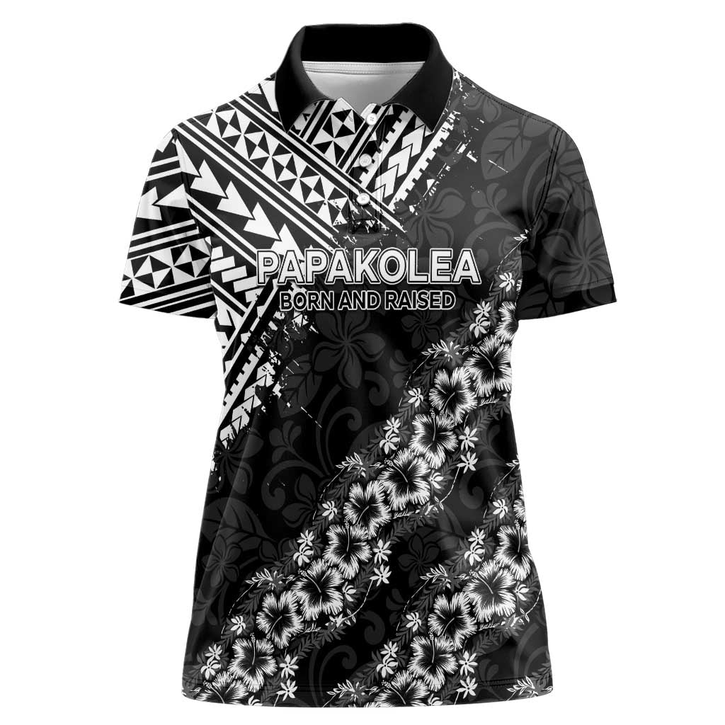 Hawaii Papakolea Born And Raised Women Polo Shirt Hawaiian Tribal Pattern