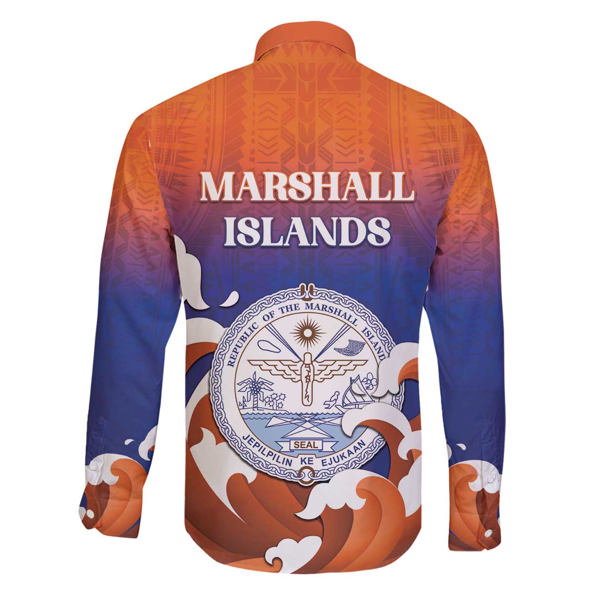 Marshall Islands Fishermen's Day Family Matching Off The Shoulder Long Sleeve Dress and Hawaiian Shirt It's Fishing Time LT05 - Polynesian Pride