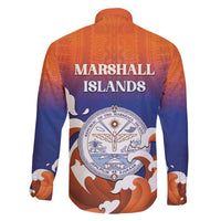 Marshall Islands Fishermen's Day Family Matching Off The Shoulder Long Sleeve Dress and Hawaiian Shirt It's Fishing Time LT05 - Polynesian Pride