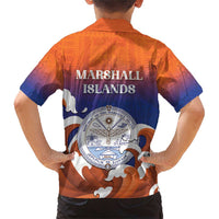 Marshall Islands Fishermen's Day Family Matching Short Sleeve Bodycon Dress and Hawaiian Shirt It's Fishing Time LT05 - Polynesian Pride