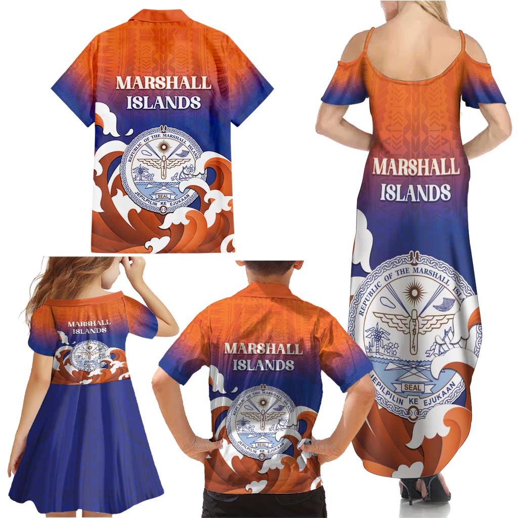 Marshall Islands Fishermen's Day Family Matching Summer Maxi Dress and Hawaiian Shirt It's Fishing Time LT05 - Polynesian Pride