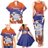 Marshall Islands Fishermen's Day Family Matching Tank Maxi Dress and Hawaiian Shirt It's Fishing Time LT05 - Polynesian Pride