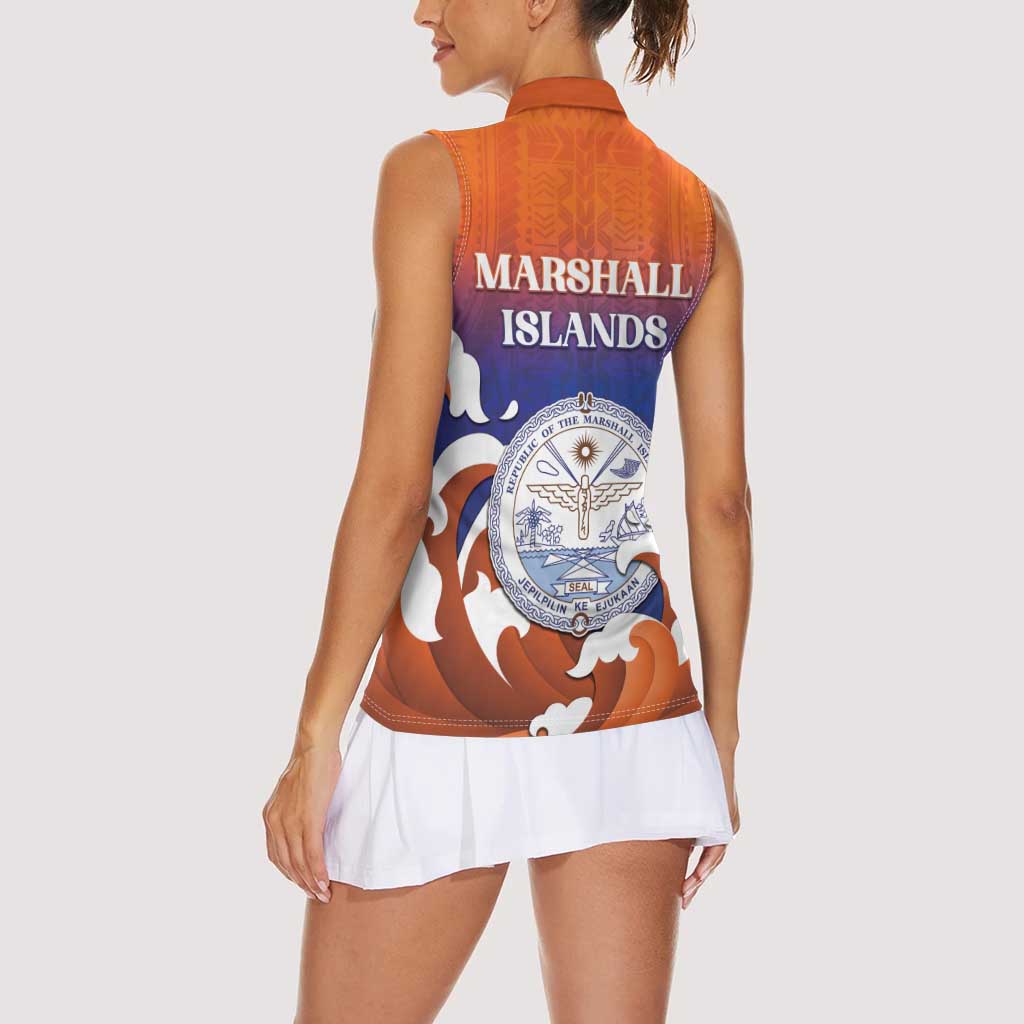 Marshall Islands Fishermen's Day Women Sleeveless Polo Shirt It's Fishing Time LT05 - Polynesian Pride