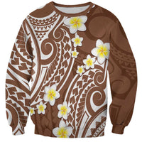 Plumeria With Brown Polynesian Tattoo Pattern Sweatshirt