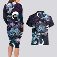 Personalised Polynesia Suicide Prevention Awareness Couples Matching Long Sleeve Bodycon Dress and Hawaiian Shirt No Story Should End Too Soon LT05 - Polynesian Pride