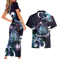 Personalised Polynesia Suicide Prevention Awareness Couples Matching Short Sleeve Bodycon Dress and Hawaiian Shirt No Story Should End Too Soon LT05 - Polynesian Pride