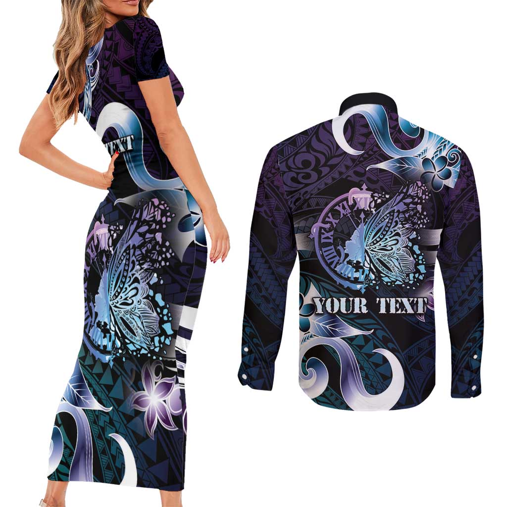 Personalised Polynesia Suicide Prevention Awareness Couples Matching Short Sleeve Bodycon Dress and Long Sleeve Button Shirt No Story Should End Too Soon LT05 - Polynesian Pride