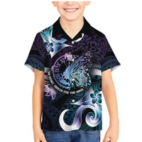 Personalised Polynesia Suicide Prevention Awareness Family Matching Mermaid Dress and Hawaiian Shirt No Story Should End Too Soon LT05 Son's Shirt Purple - Polynesian Pride
