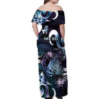 Personalised Polynesia Suicide Prevention Awareness Family Matching Off Shoulder Maxi Dress and Hawaiian Shirt No Story Should End Too Soon LT05 - Polynesian Pride