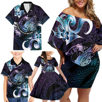 Personalised Polynesia Suicide Prevention Awareness Family Matching Off Shoulder Short Dress and Hawaiian Shirt No Story Should End Too Soon LT05 - Polynesian Pride