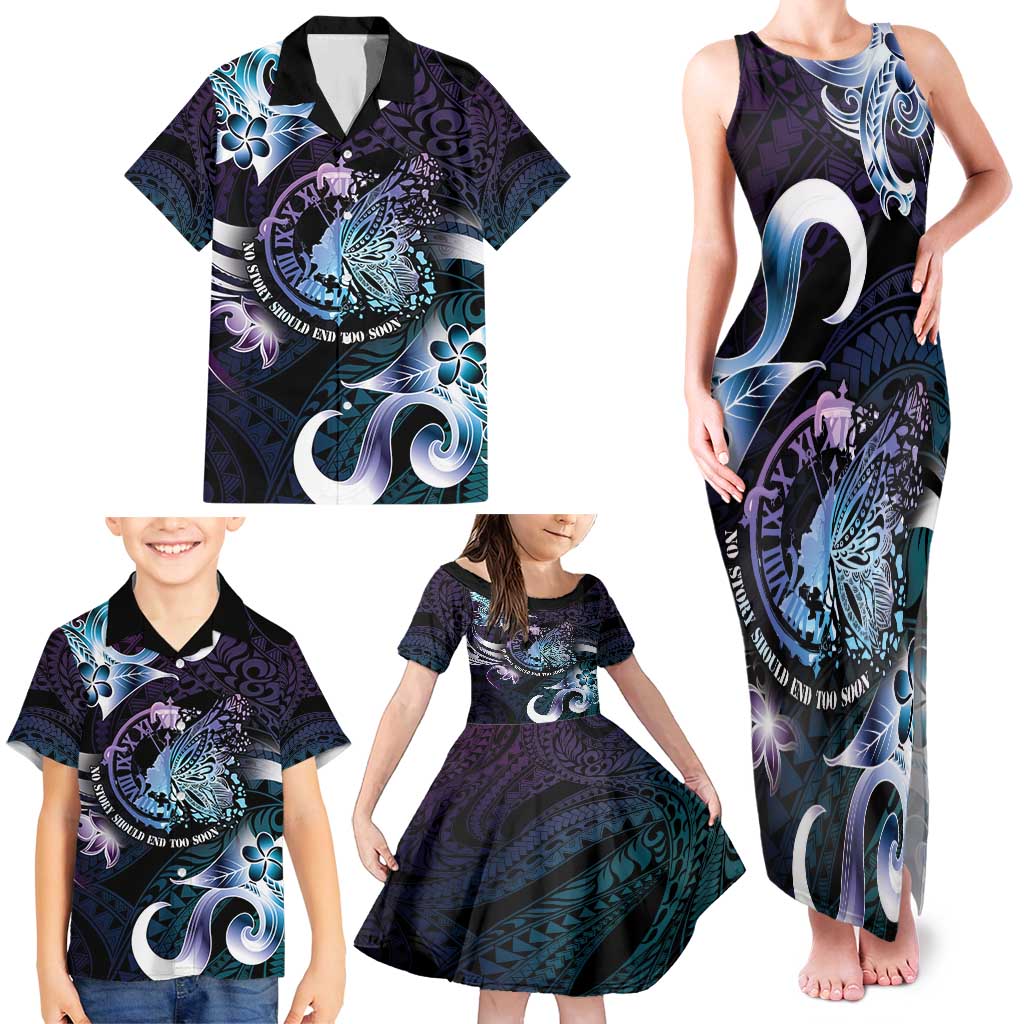 Personalised Polynesia Suicide Prevention Awareness Family Matching Tank Maxi Dress and Hawaiian Shirt No Story Should End Too Soon LT05 - Polynesian Pride
