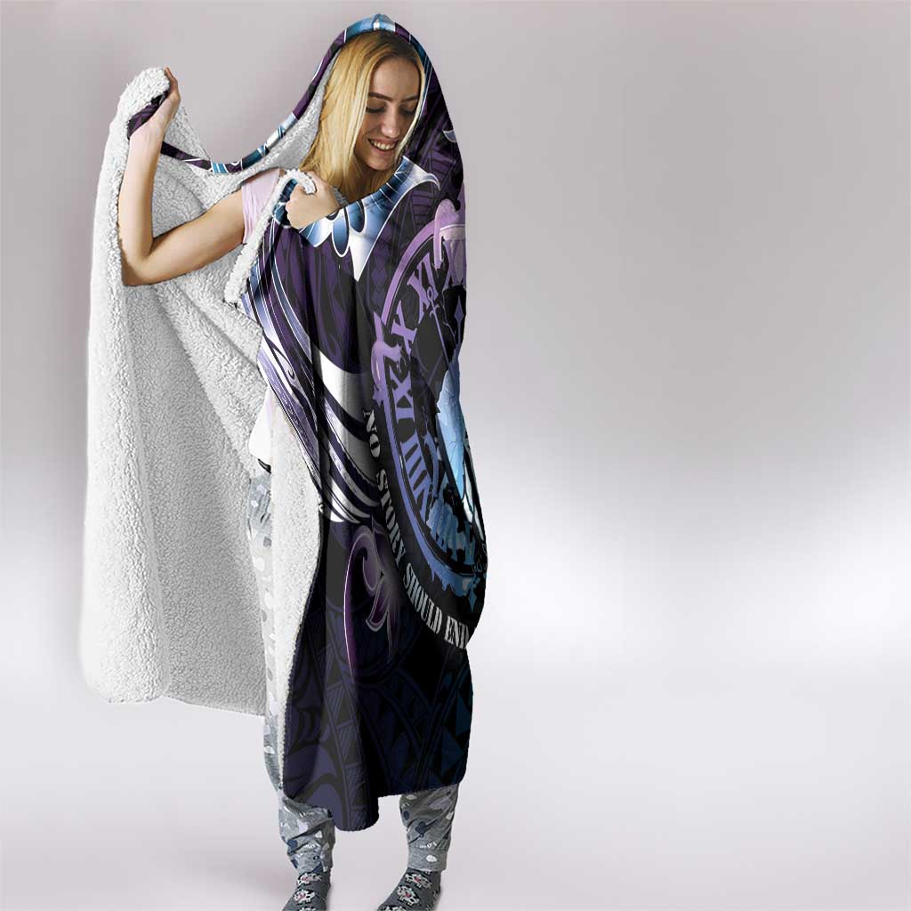 Polynesia Suicide Prevention Awareness Hooded Blanket No Story Should End Too Soon