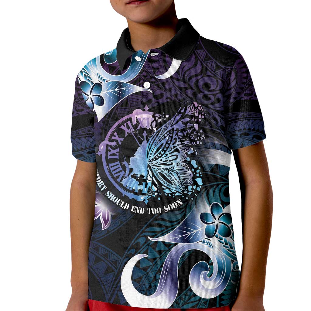 Personalised Polynesia Suicide Prevention Awareness Kid Polo Shirt No Story Should End Too Soon LT05 Kid Purple - Polynesian Pride