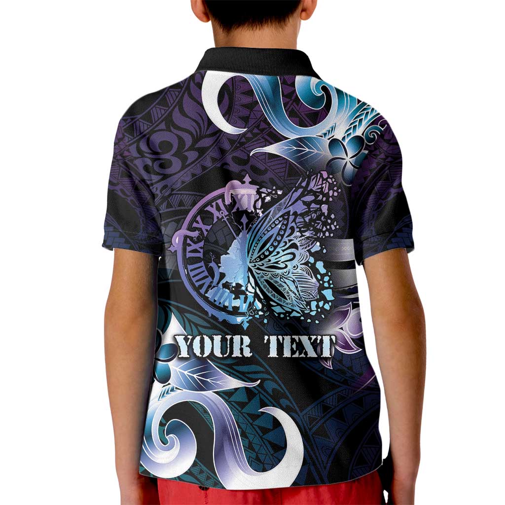 Personalised Polynesia Suicide Prevention Awareness Kid Polo Shirt No Story Should End Too Soon LT05 - Polynesian Pride