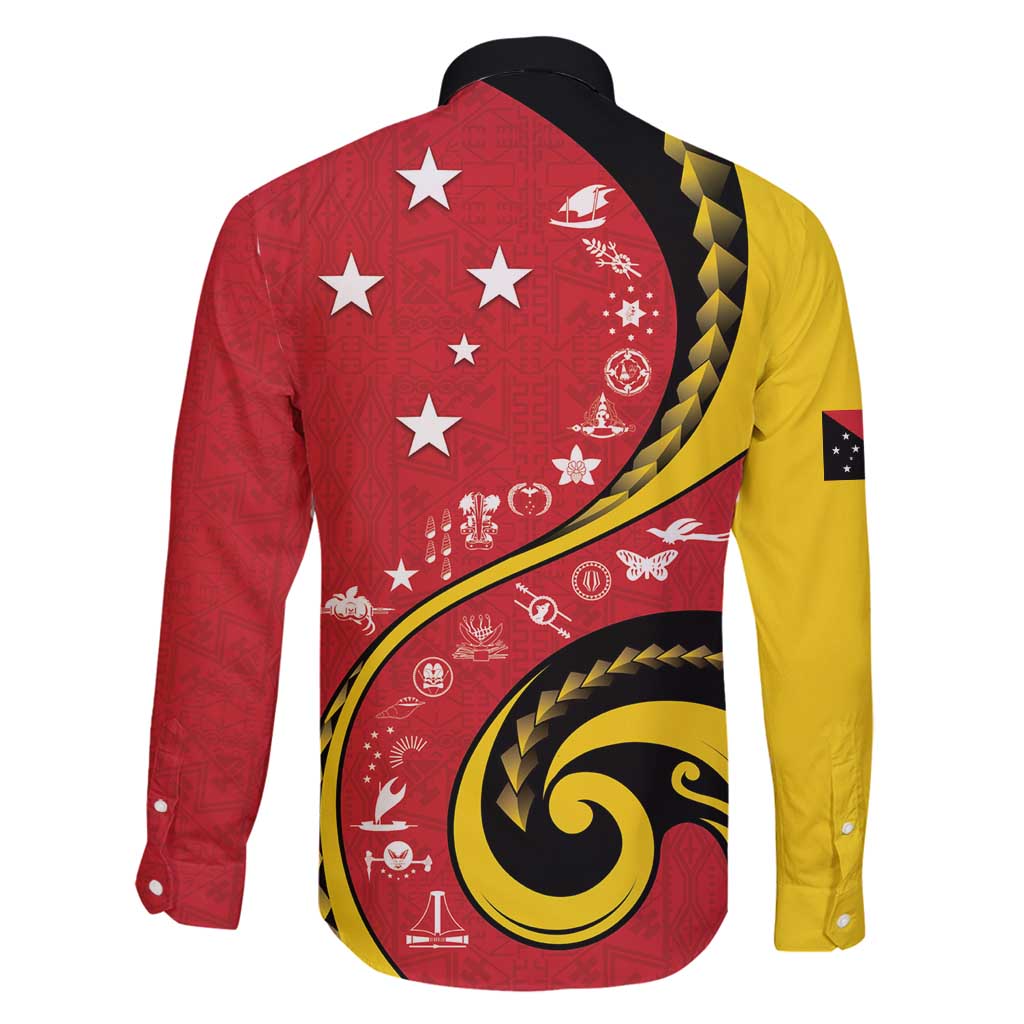 Papua New Guinea 50th Independence Anniversary Family Matching Off Shoulder Short Dress and Hawaiian Shirt Special Style Red Version LT05 - Polynesian Pride