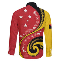 Papua New Guinea 50th Independence Anniversary Family Matching Off Shoulder Short Dress and Hawaiian Shirt Special Style Red Version LT05 - Polynesian Pride