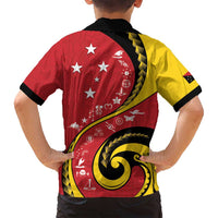 Papua New Guinea 50th Independence Anniversary Family Matching Summer Maxi Dress and Hawaiian Shirt Special Style Red Version LT05 - Polynesian Pride