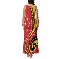 Papua New Guinea 50th Independence Anniversary Family Matching Tank Maxi Dress and Hawaiian Shirt Special Style Red Version LT05 - Polynesian Pride