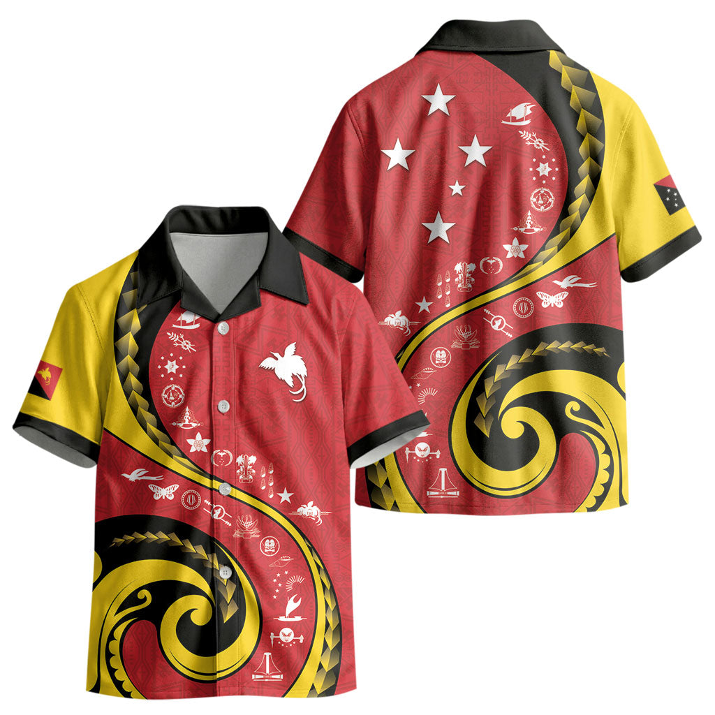 Papua New Guinea Independence Kid Hawaiian Shirt Special Style Red Version LT05 - Polynesian Pride