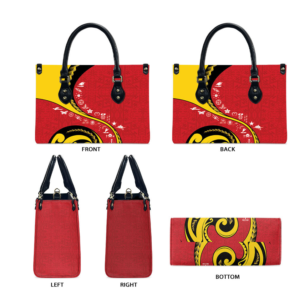 Papua New Guinea Independence Leather Bag Special Style Red Version LT05 - Polynesian Pride
