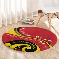 Papua New Guinea Independence Round Carpet Special Style Red Version LT05 - Polynesian Pride