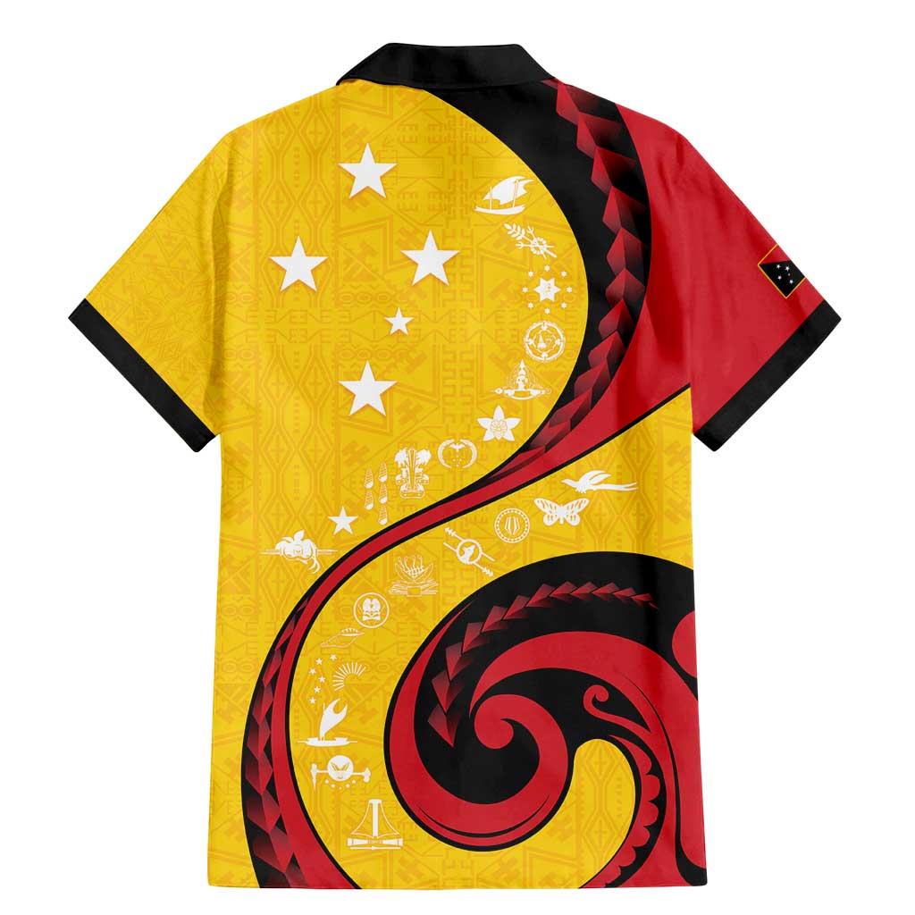 Papua New Guinea 50th Independence Anniversary Family Matching Mermaid Dress and Hawaiian Shirt Special Style Yellow Version LT05 - Polynesian Pride