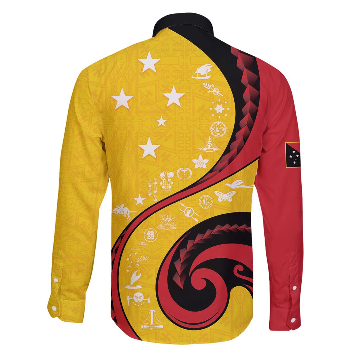 Papua New Guinea 50th Independence Anniversary Family Matching Off The Shoulder Long Sleeve Dress and Hawaiian Shirt Special Style Yellow Version LT05 - Polynesian Pride