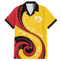 Papua New Guinea 50th Independence Anniversary Family Matching Off Shoulder Short Dress and Hawaiian Shirt Special Style Yellow Version LT05 Dad's Shirt - Short Sleeve Yellow - Polynesian Pride