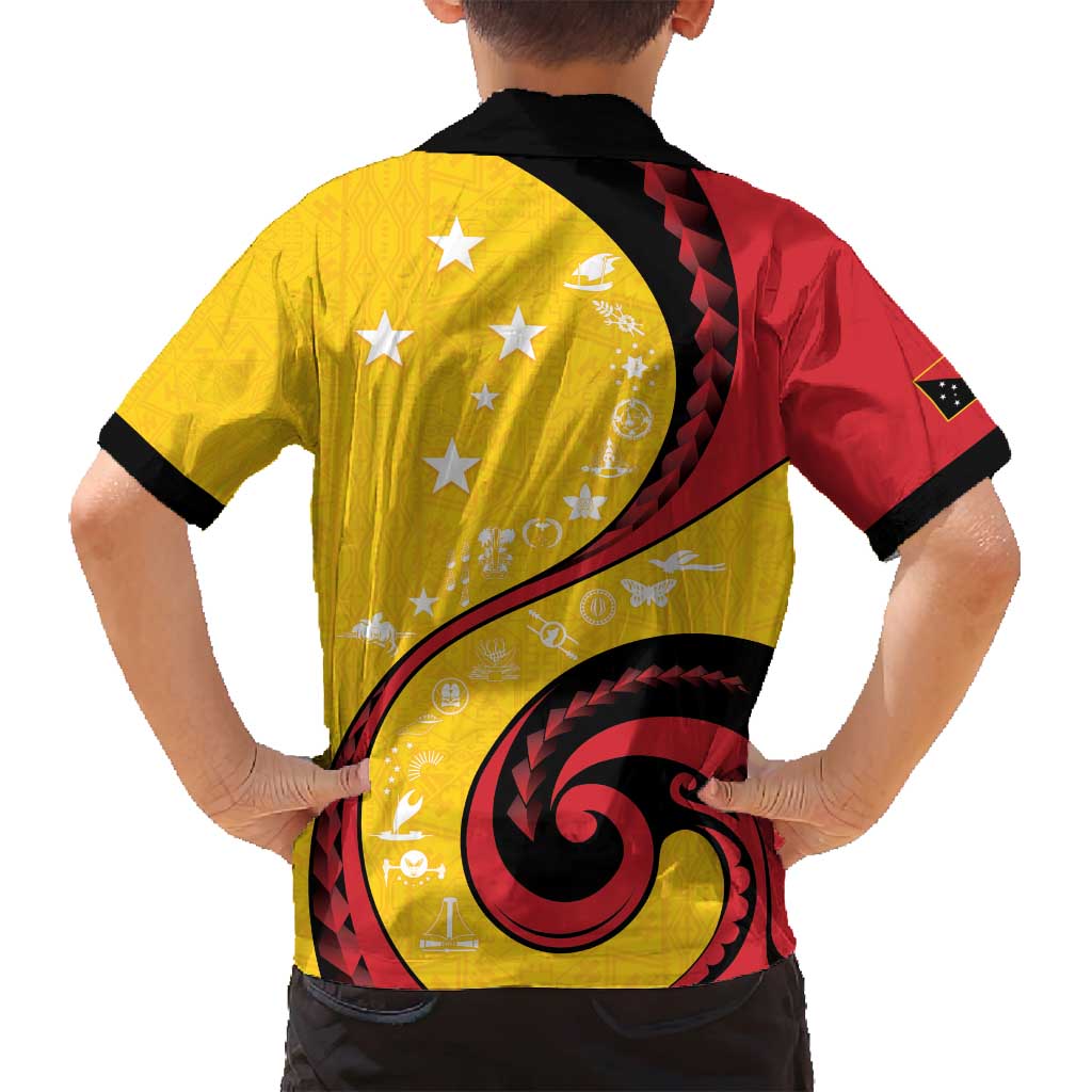 Papua New Guinea 50th Independence Anniversary Family Matching Tank Maxi Dress and Hawaiian Shirt Special Style Yellow Version LT05 - Polynesian Pride