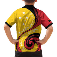 Papua New Guinea 50th Independence Anniversary Family Matching Tank Maxi Dress and Hawaiian Shirt Special Style Yellow Version LT05 - Polynesian Pride
