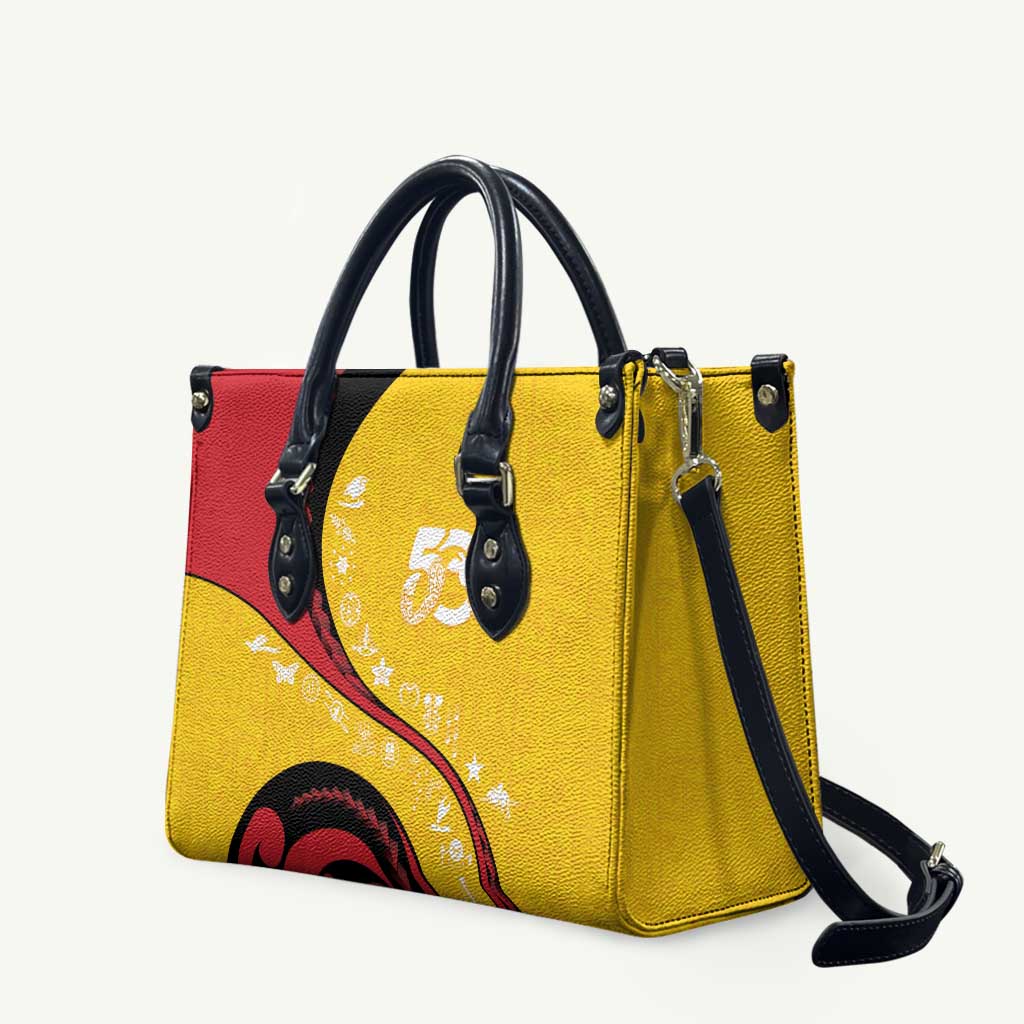 Papua New Guinea 50th Independence Anniversary Leather Bag Special Style Yellow Version - Polynesian Pride