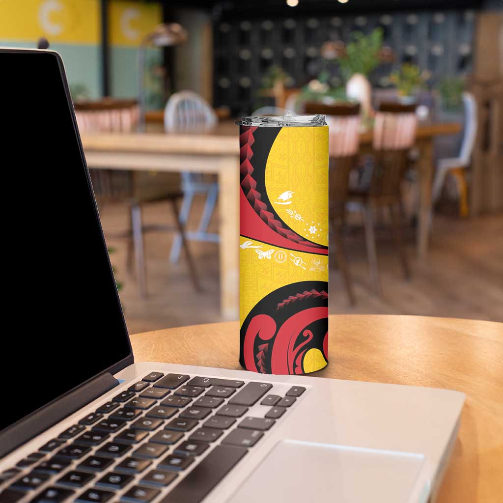 Papua New Guinea 50th Independence Anniversary Skinny Tumbler Special Style Yellow Version - Polynesian Pride