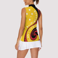 Papua New Guinea 50th Independence Anniversary Women Sleeveless Polo Shirt Special Style Yellow Version LT05 - Polynesian Pride