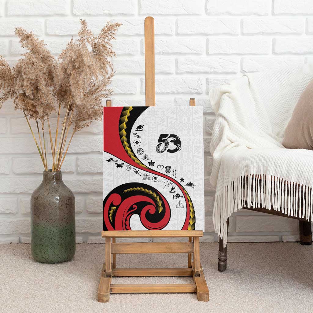 Papua New Guinea 50th Independence Anniversary Canvas Wall Art Special Style White Version - Polynesian Pride