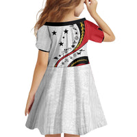 Papua New Guinea 50th Independence Anniversary Family Matching Off Shoulder Short Dress and Hawaiian Shirt Special Style White Version LT05 - Polynesian Pride